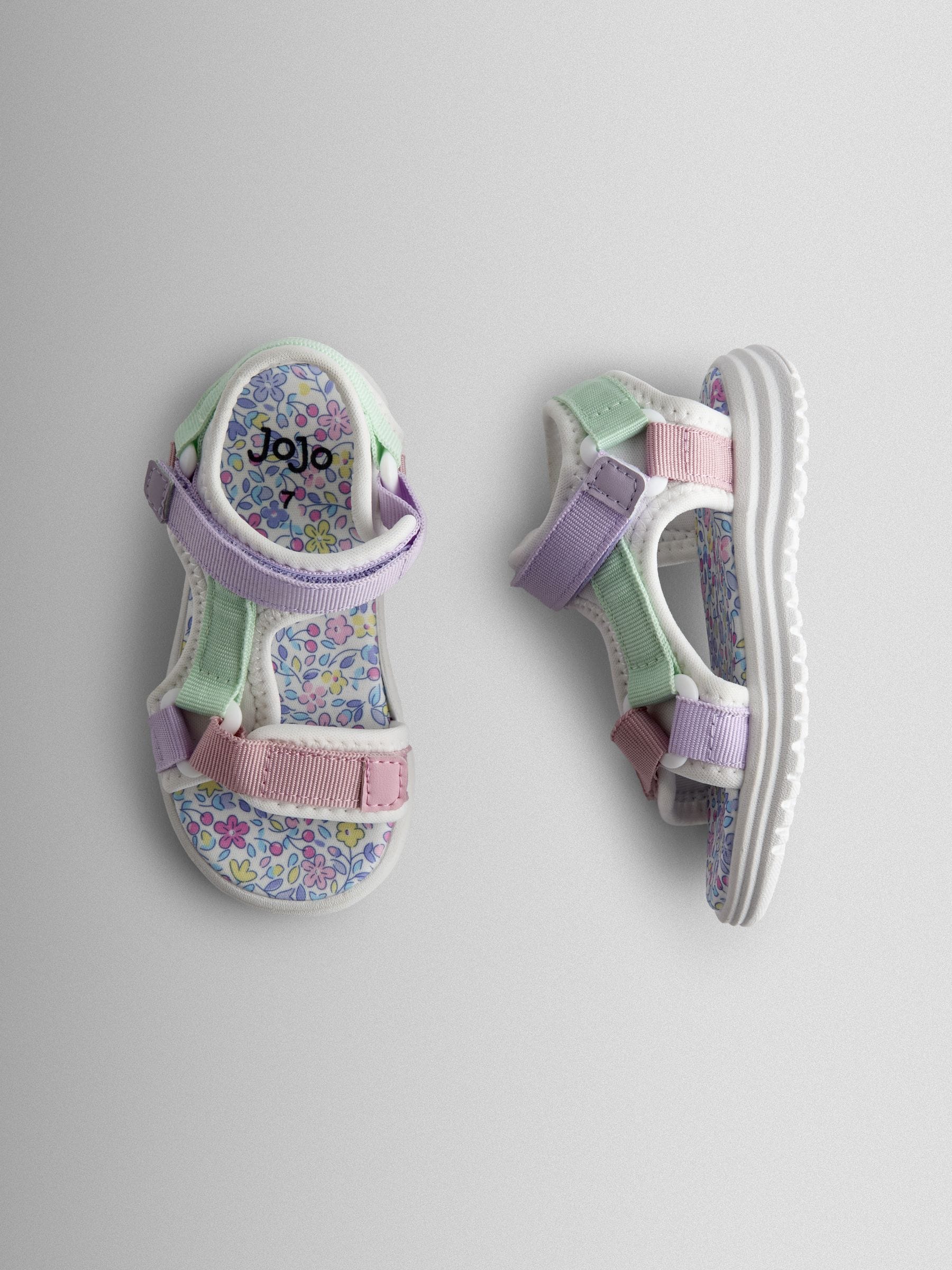 JoJo Maman Bébé Lilac Adjustable Strap Sandals image 3