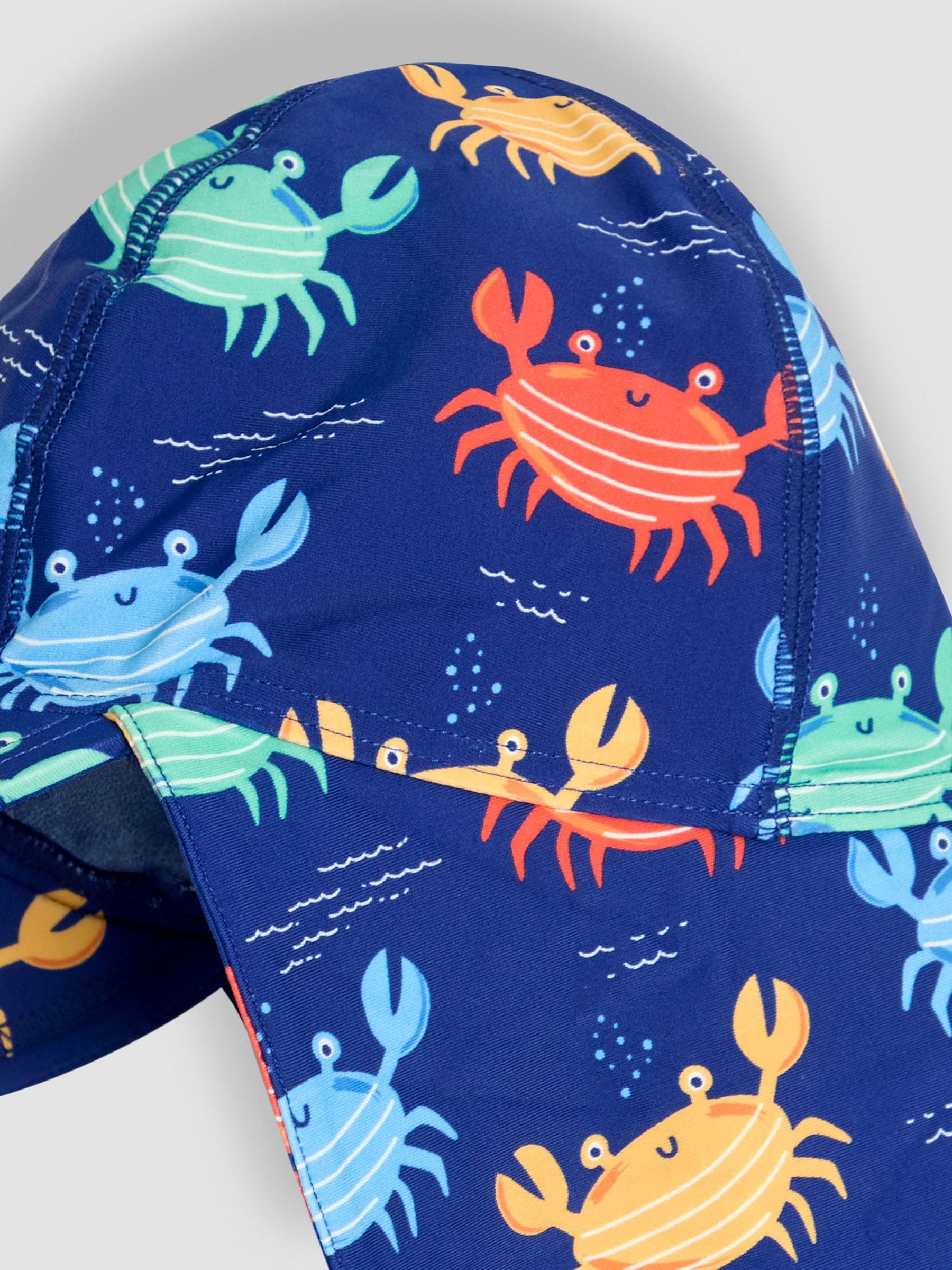 JoJo Maman Bébé Navy Crab UV Sun Protection Swim Hat image 2