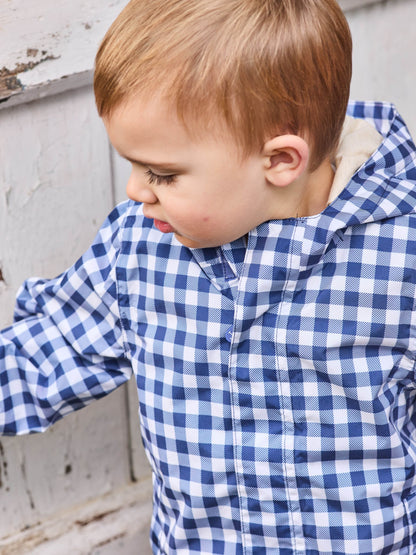 Dsiney Kidz - JoJo Maman Bébé Navy Gingham Hooded Jacket image 2