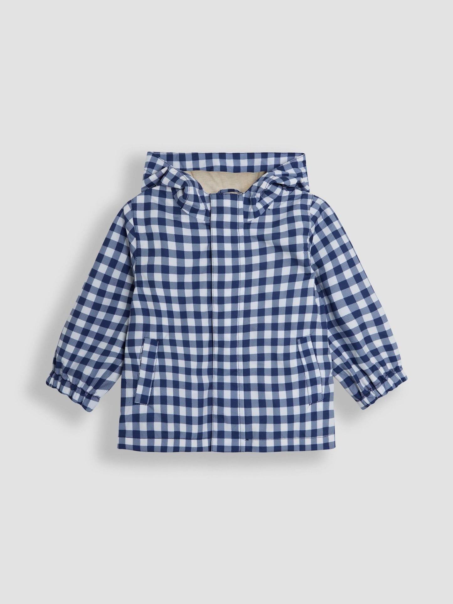 Dsiney Kidz - JoJo Maman Bébé Navy Gingham Hooded Jacket image 5