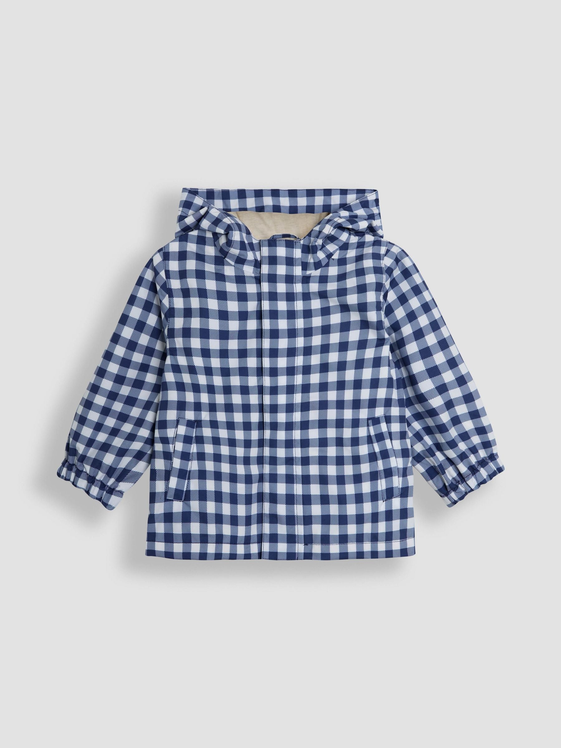 Dsiney Kidz - JoJo Maman Bébé Navy Gingham Hooded Jacket image 5