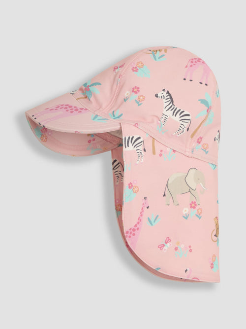 JoJo Maman Bébé Pink Safari UV Sun Protection Swim Hat image 1