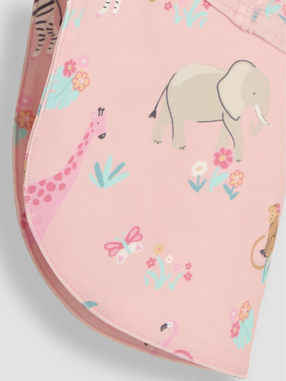 JoJo Maman Bébé Pink Safari UV Sun Protection Swim Hat image 3