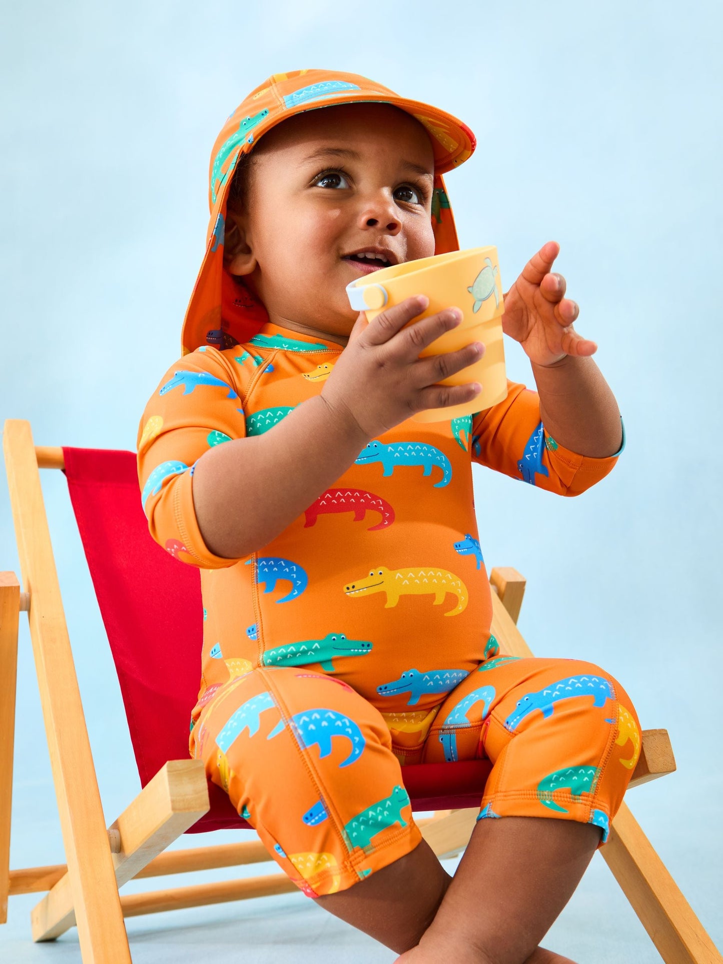 JoJo Maman Bébé Orange Crocodile UV Sunsafe Suit image 3