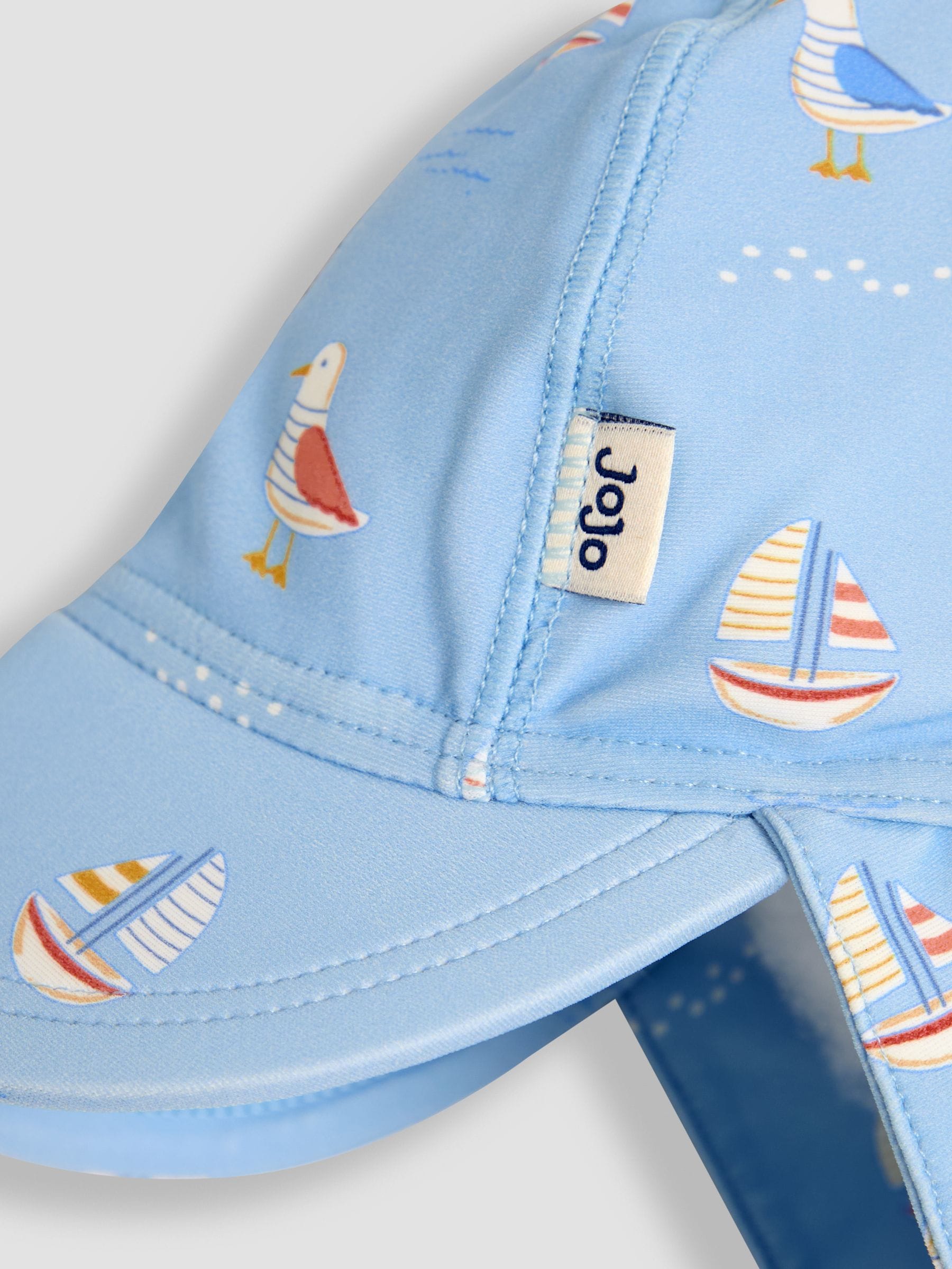 JoJo Maman Bébé Blue Boat UV Sun Protection Swim Hat image 2