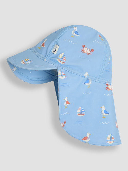 JoJo Maman Bébé Blue Boat UV Sun Protection Swim Hat image 1