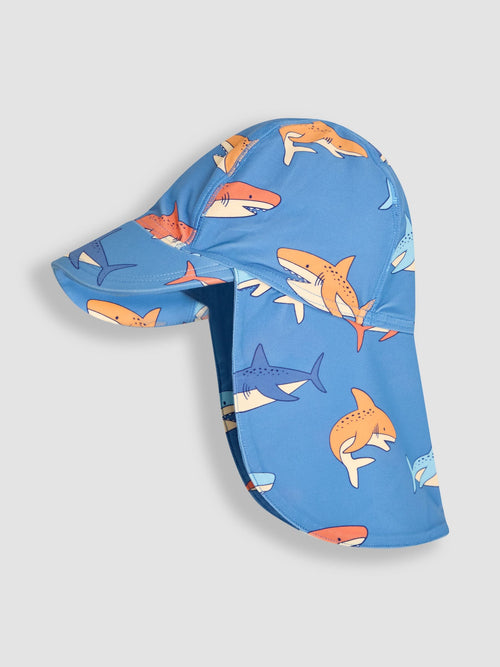 JoJo Maman Bébé Blue Shark UV Sun Protection Swim Hat image 1