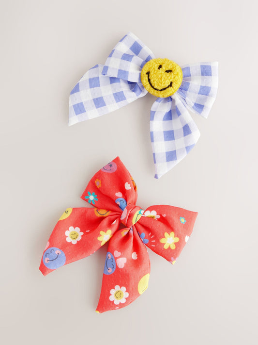 Red SmileyWorld® Statement Bow Clips 2 Pack image 1