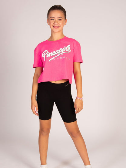 Dsiney Kidz - Pineapple Pink Logo Girls Dance Crop T-Shirt image 3