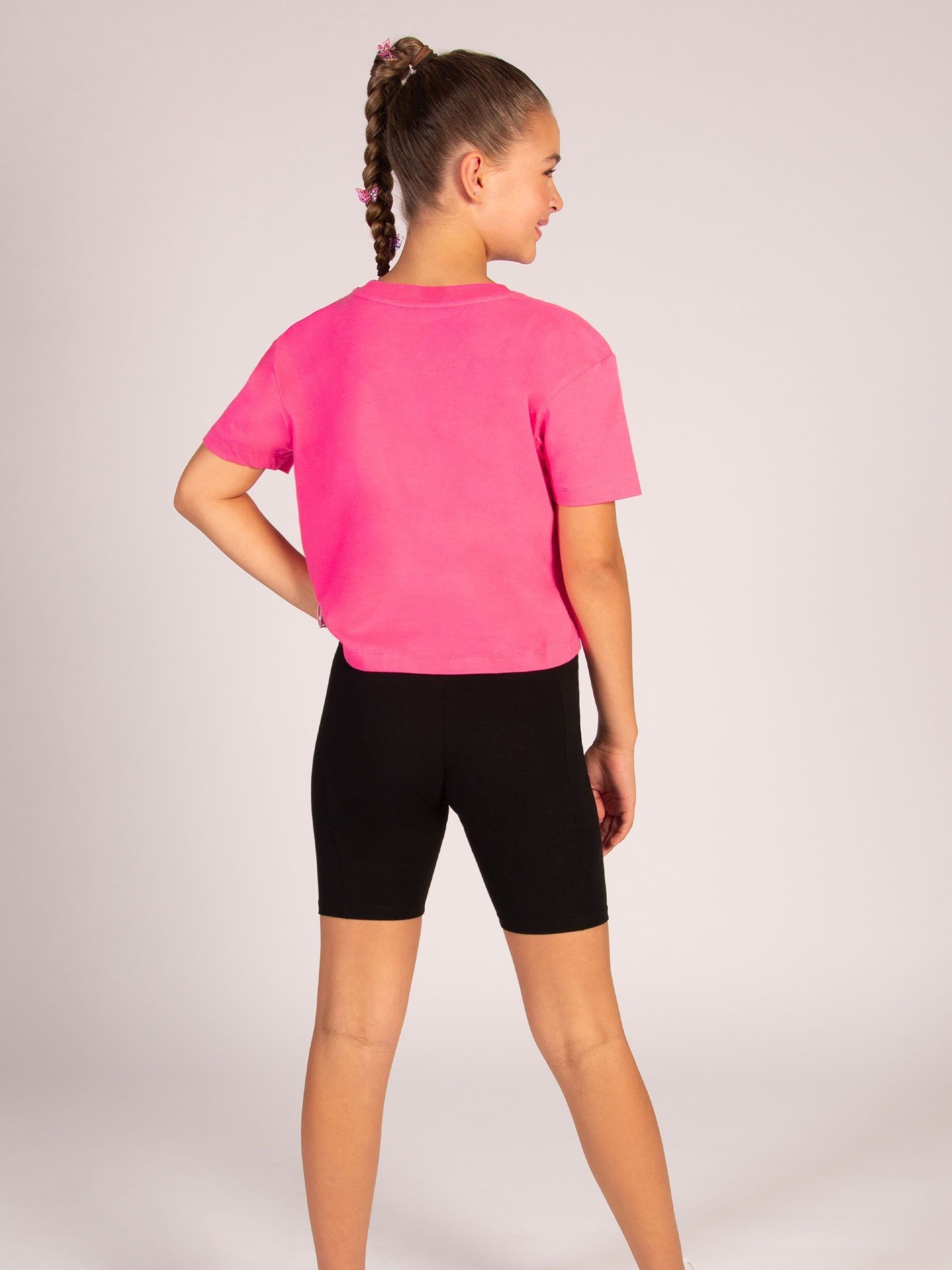 Dsiney Kidz - Pineapple Pink Logo Girls Dance Crop T-Shirt image 5