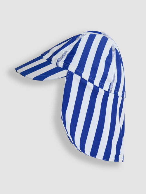 JoJo Maman Bébé Navy Stripe Sun Protection Swim Hat image 1