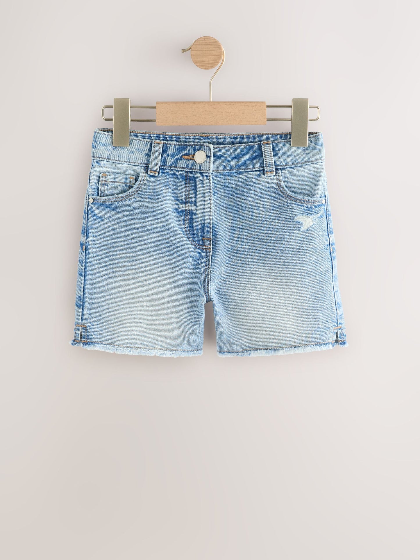 Dsiney Kidz - Mid Blue Longer Length Frayed Edge Denim Shorts (3-16yrs) image 1