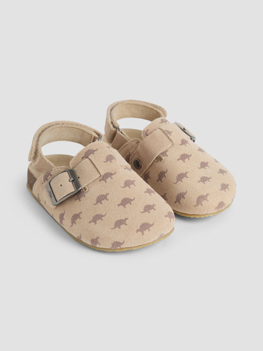 JoJo Maman Bébé Tan Dino Suede Slip On Clog image 1