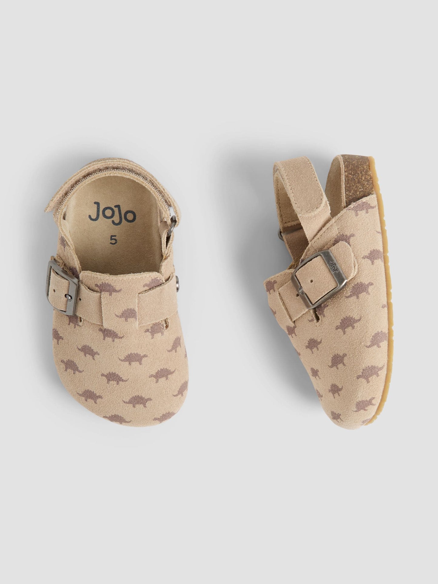 JoJo Maman Bébé Tan Dino Suede Slip On Clog image 3