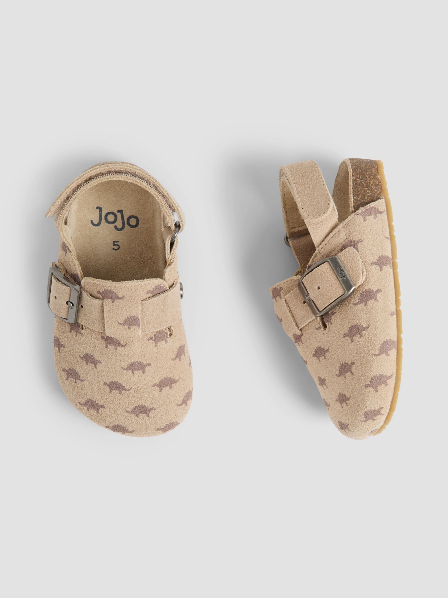 JoJo Maman Bébé Tan Dino Suede Slip On Clog image 3
