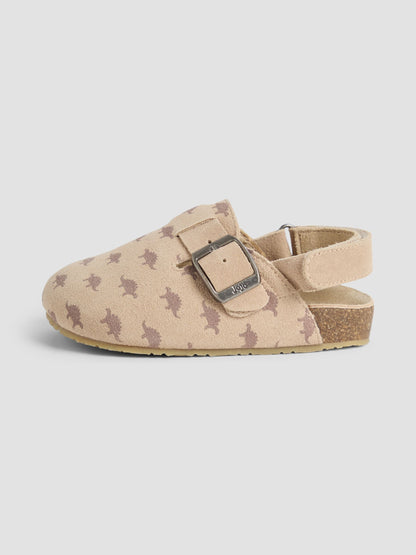 JoJo Maman Bébé Tan Dino Suede Slip On Clog image 4