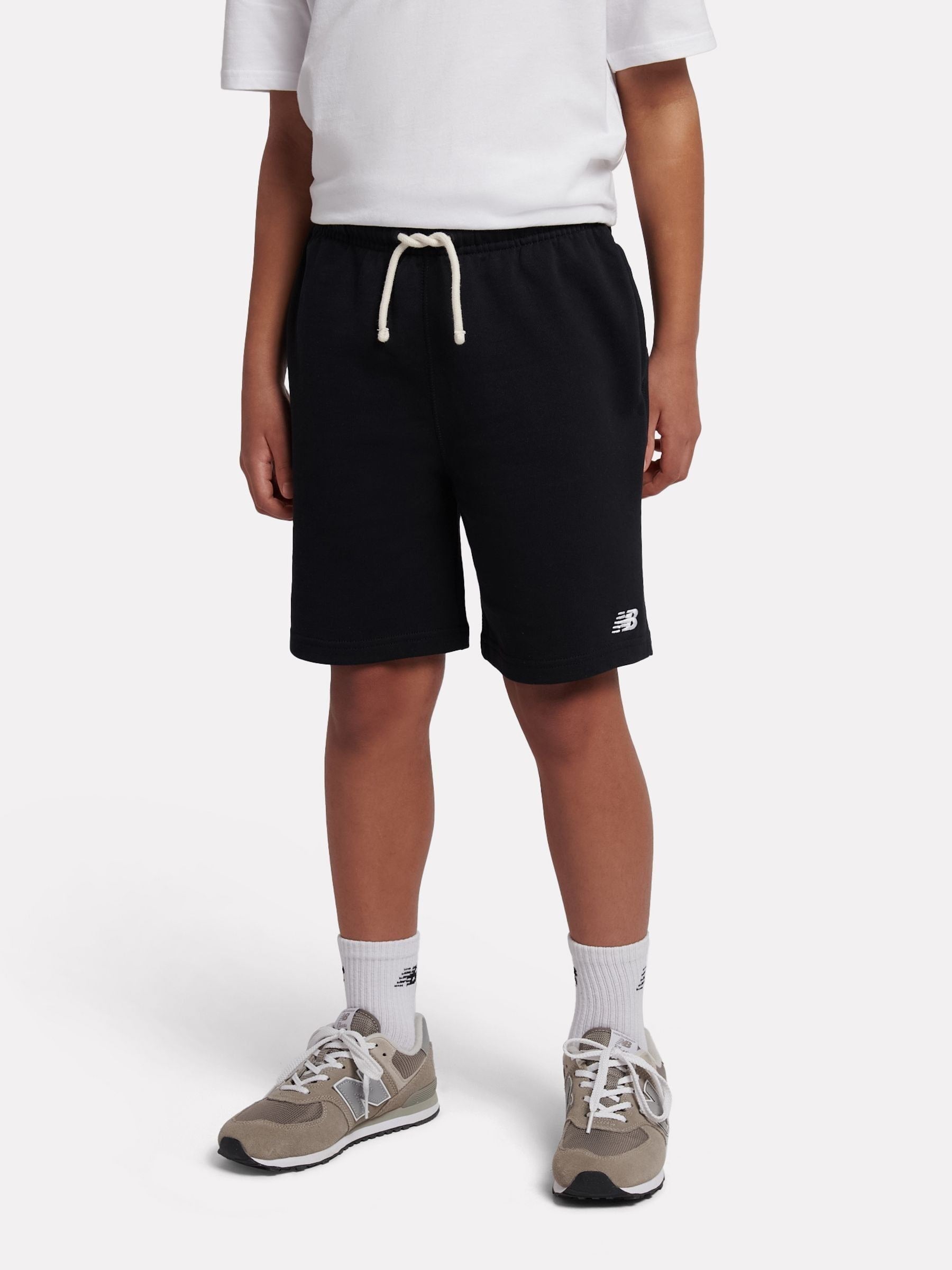 Dsiney Kidz - New Balance Black French Terry Small Logo Cotton Shorts image 1