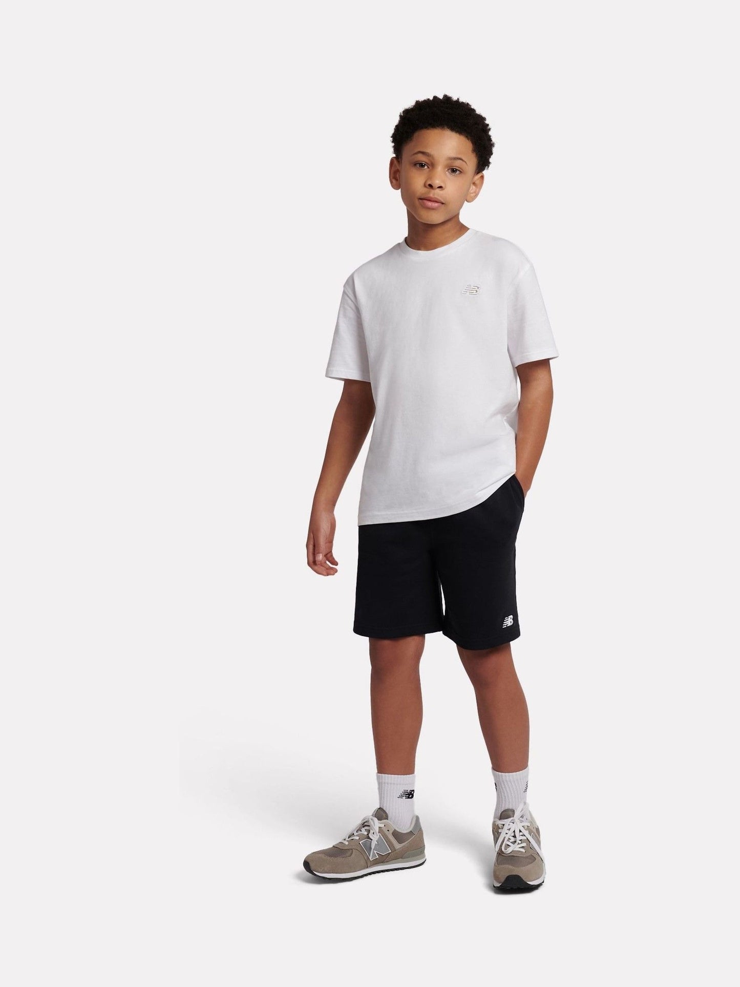 Dsiney Kidz - New Balance Black French Terry Small Logo Cotton Shorts image 5