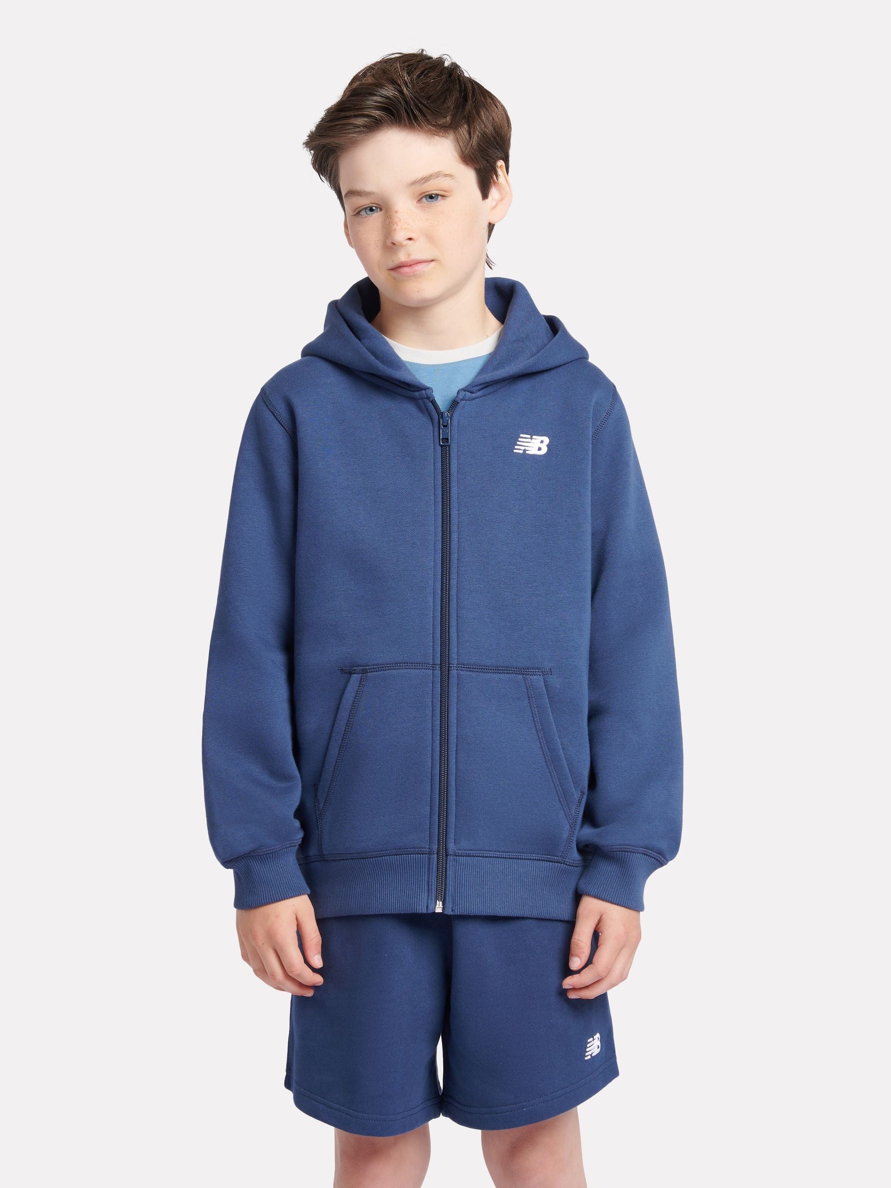 Dsiney Kidz - New Balance Dark Blue Brush Back Small Logo Zip Hoodie image 1