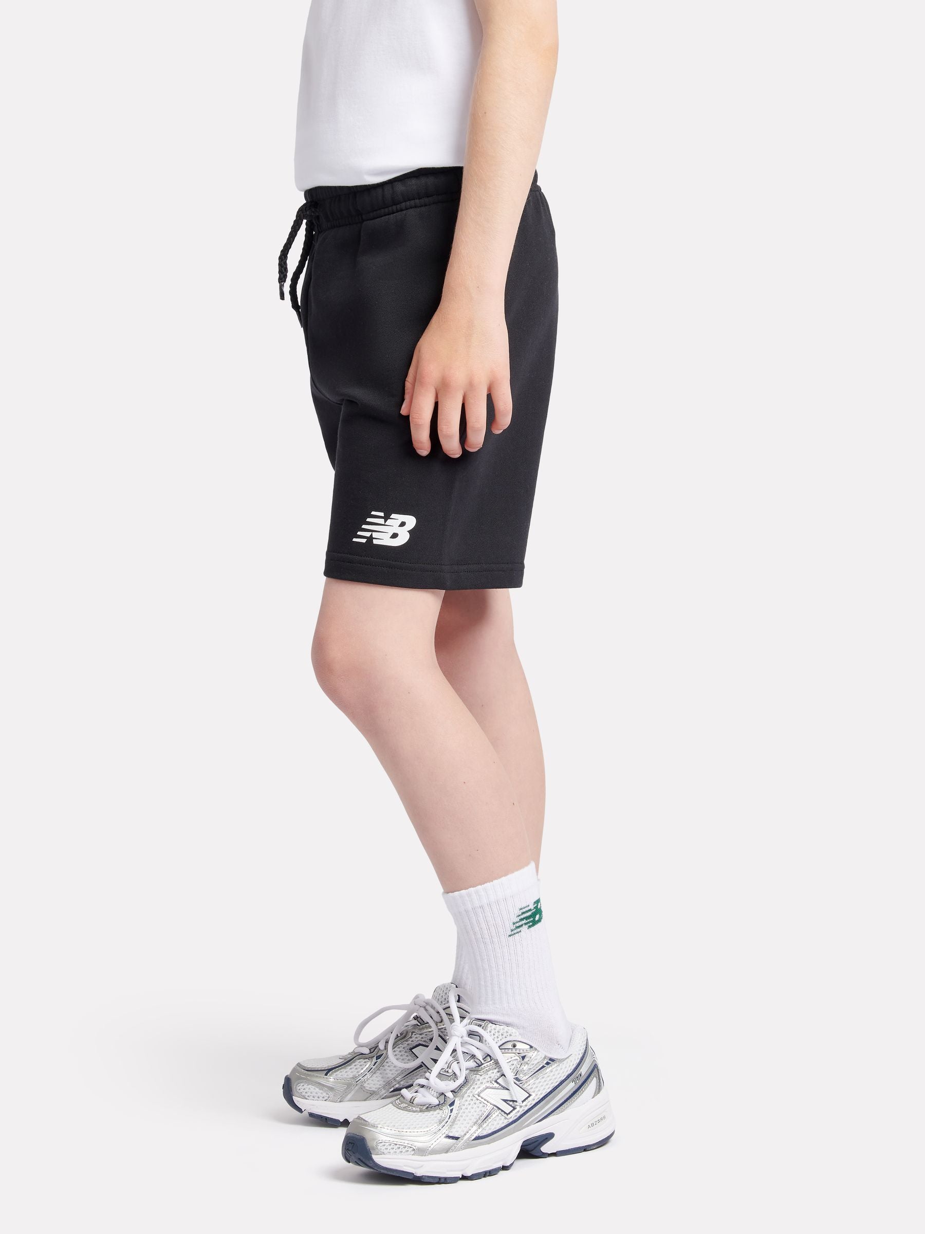 Dsiney Kidz - New Balance Black French Terry Stacked Logo Cotton Shorts image 2