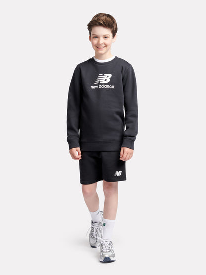 Dsiney Kidz - New Balance Black French Terry Stacked Logo Cotton Shorts image 5