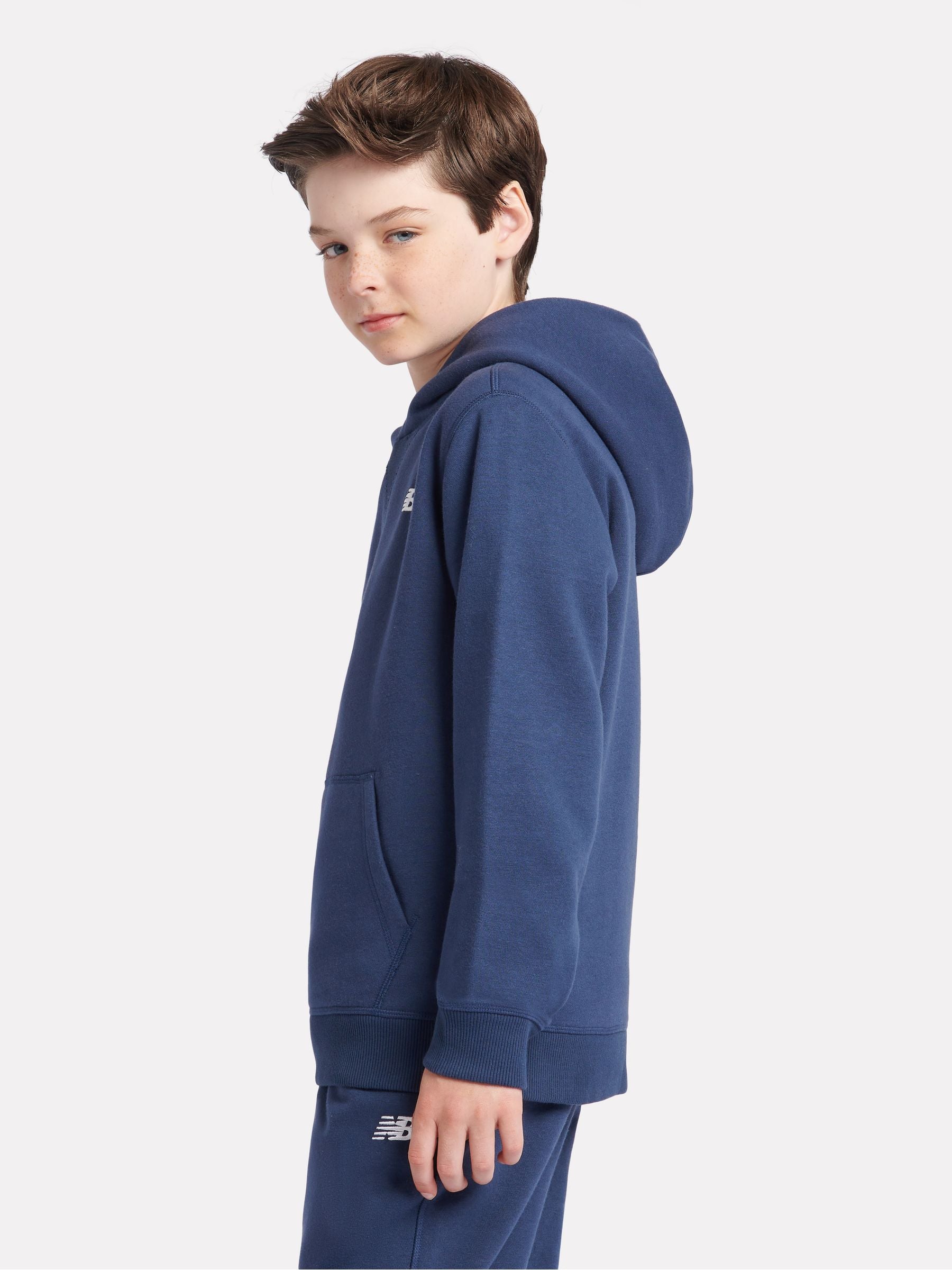 Dsiney Kidz - New Balance Blue Chrome Small Brush Back Logo Hoodie image 2