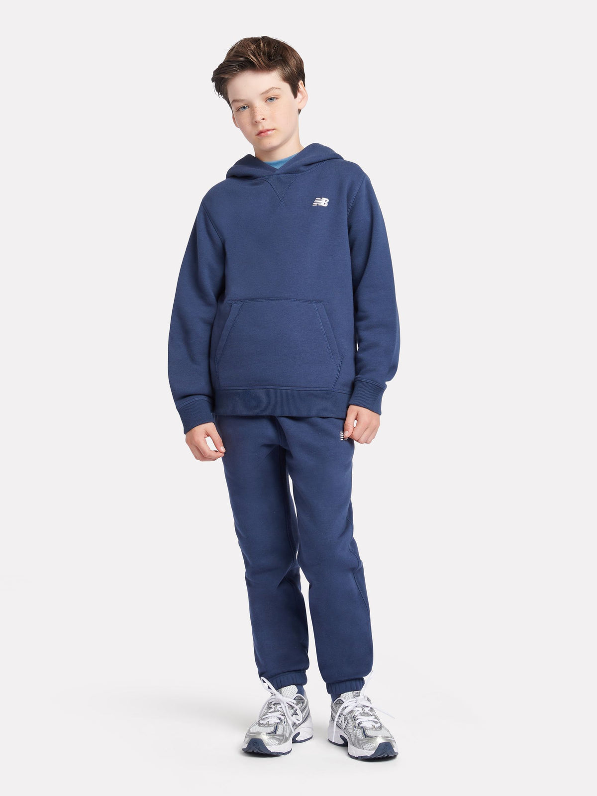 Dsiney Kidz - New Balance Blue Chrome Small Brush Back Logo Hoodie image 5