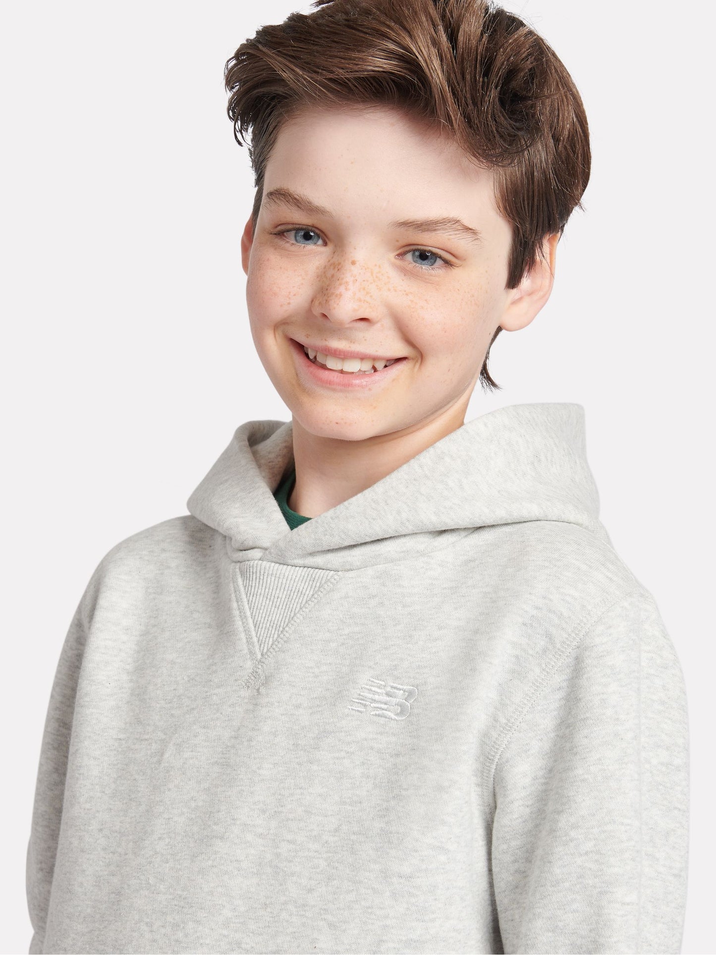 Dsiney Kidz - New Balance Grey Small Brush Back Logo Hoodie image 4