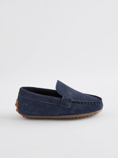 Navy Blue Wide Fit (G) Suede Slip-Ons Loafer Shoes image 2