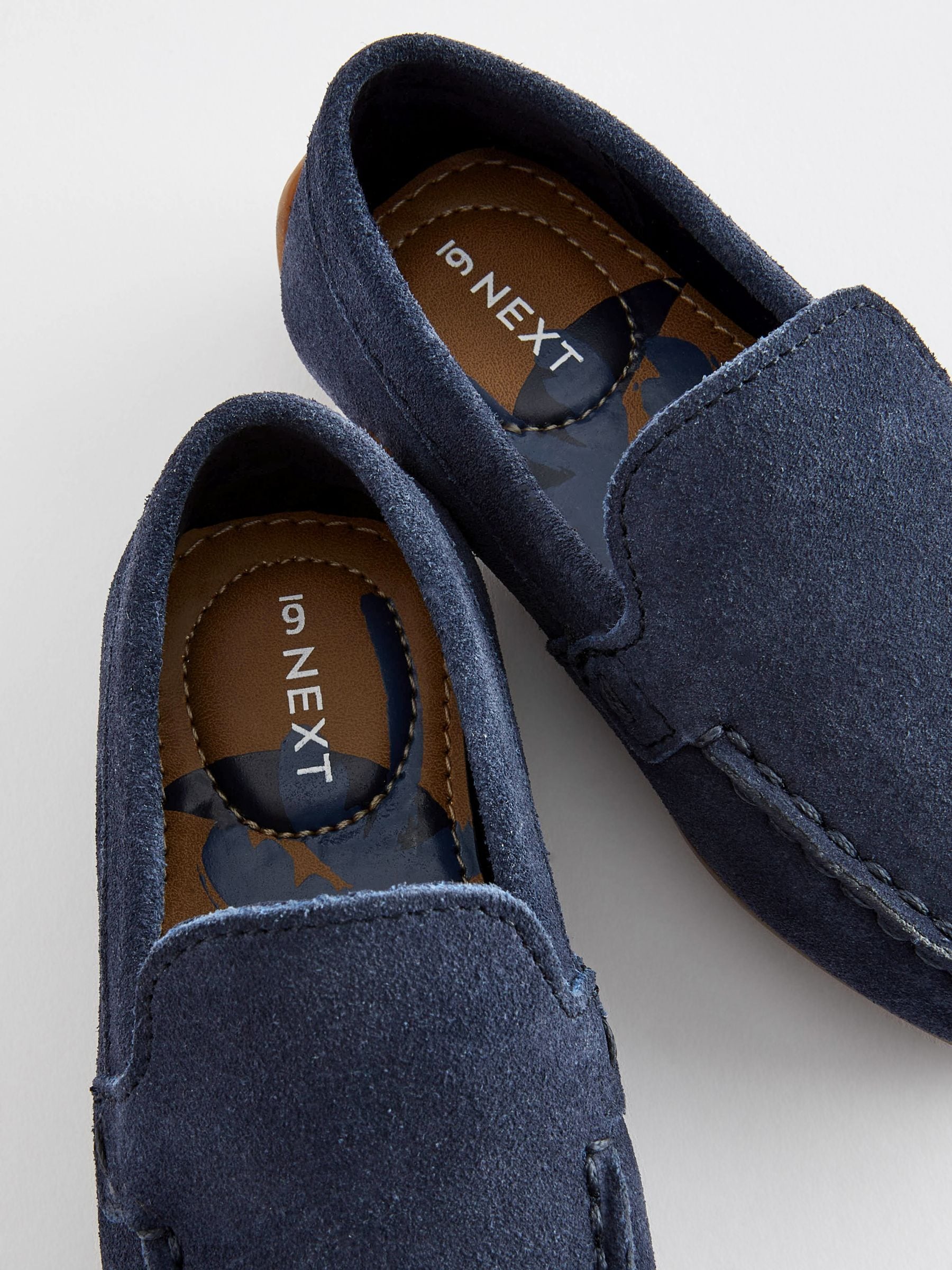 Navy Blue Wide Fit (G) Suede Slip-Ons Loafer Shoes image 5