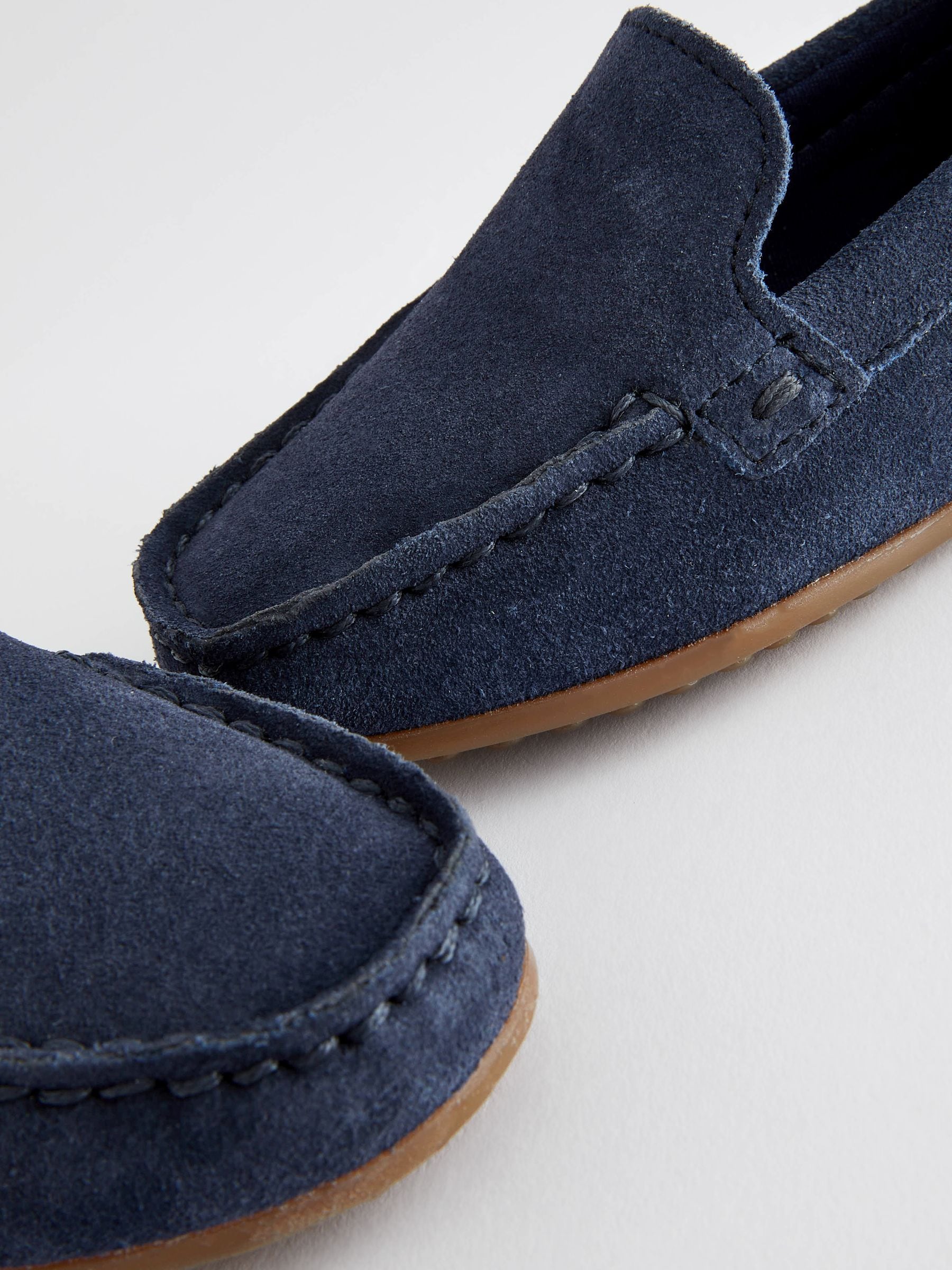 Navy Blue Wide Fit (G) Suede Slip-Ons Loafer Shoes image 7