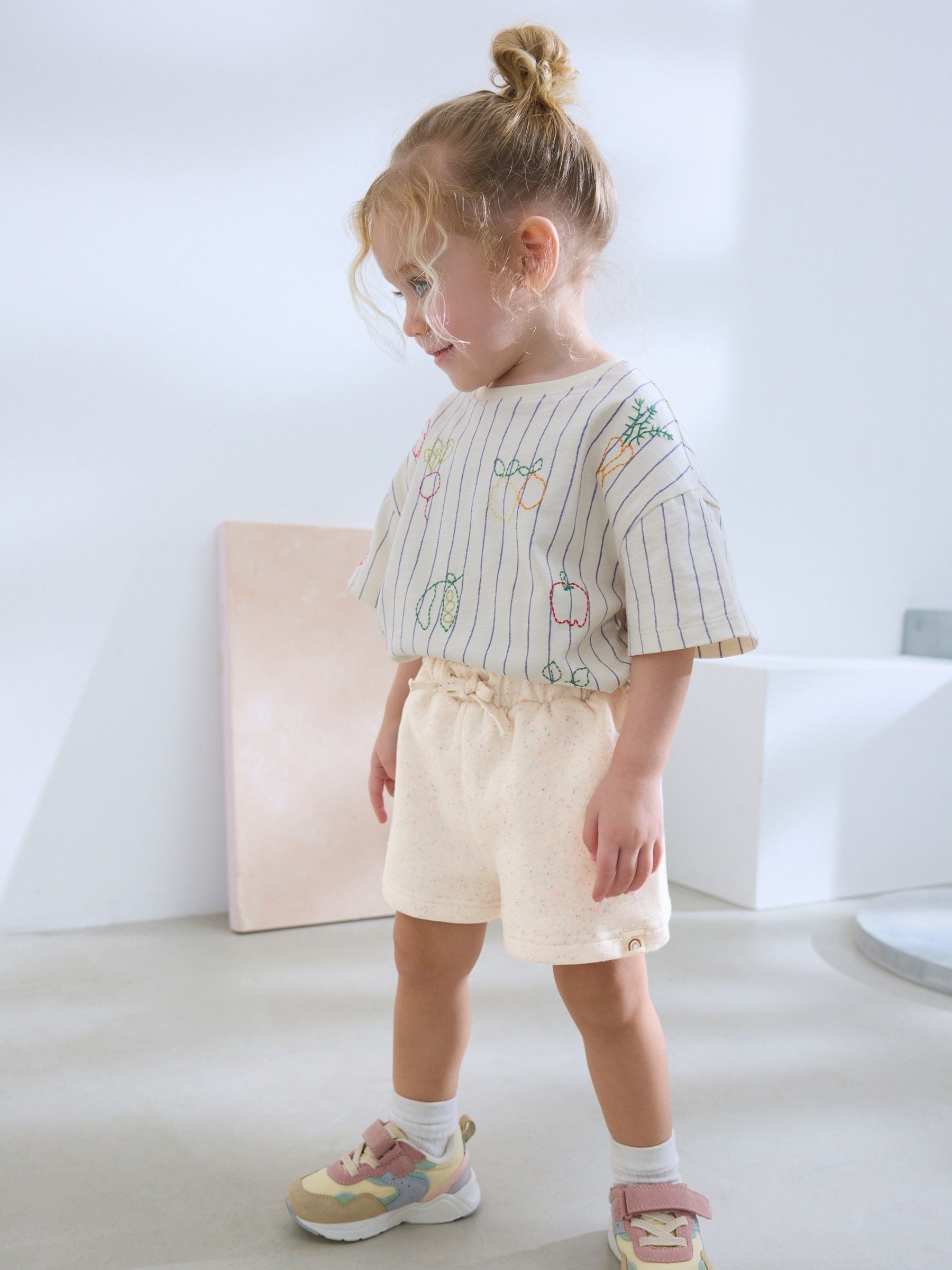 Oatmeal Plain Sweat Shorts (3mths-7yrs) image 3