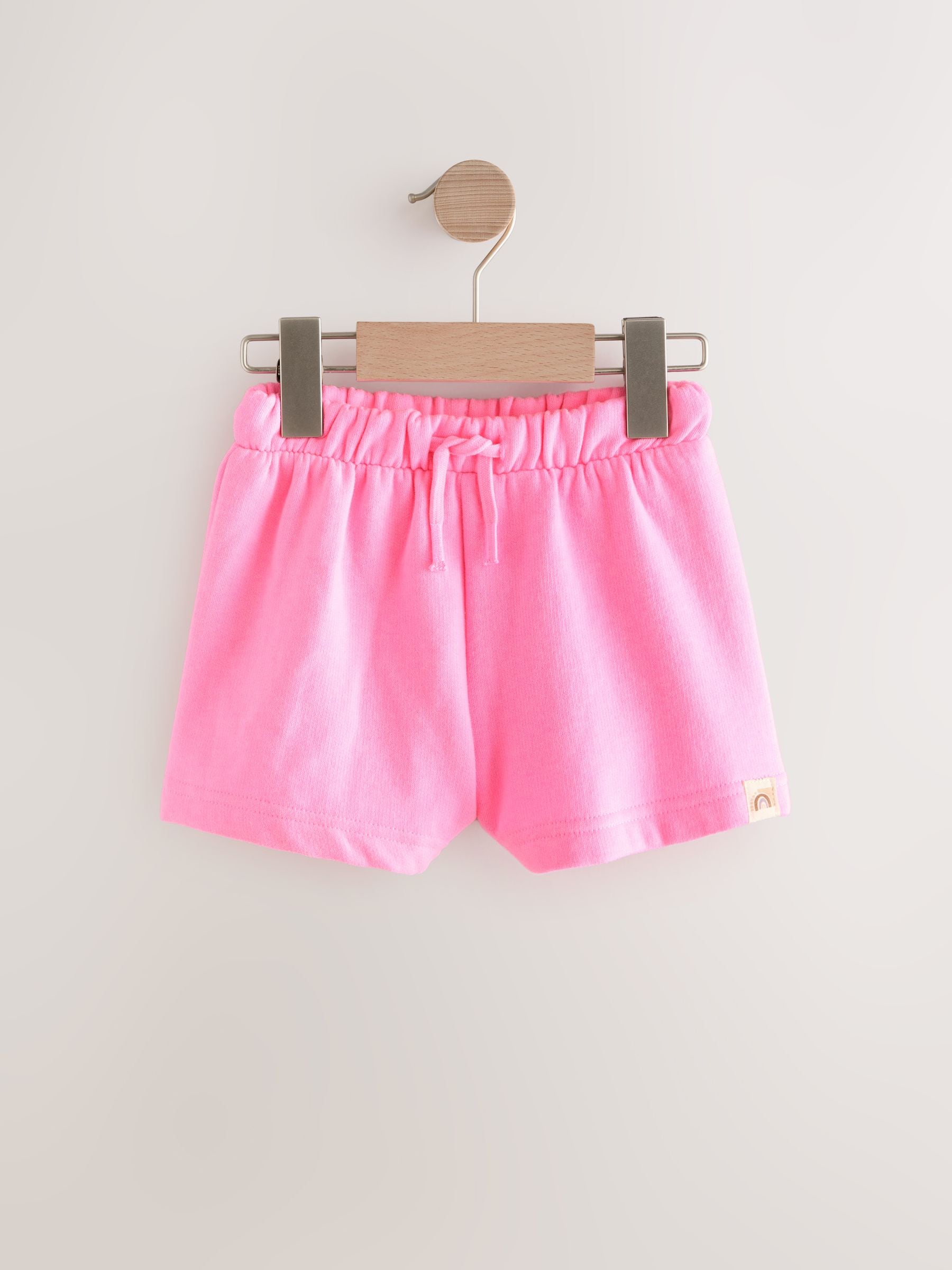 Bright Pink Plain Sweat Shorts (3mths-7yrs) image 5