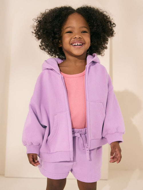 Lilac Purple Plain Sweat Shorts (3mths-7yrs) image 1