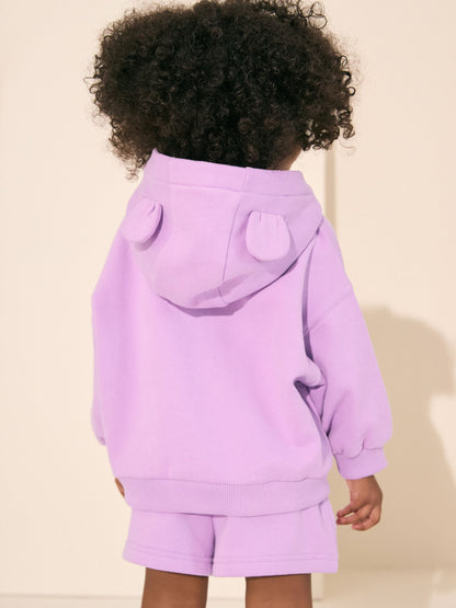 Lilac Purple Plain Sweat Shorts (3mths-7yrs) image 3