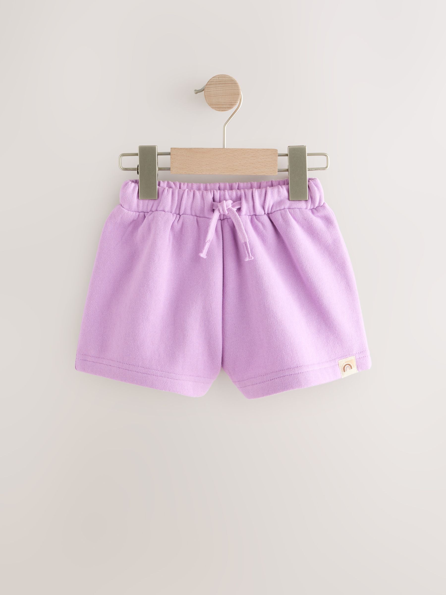 Lilac Purple Plain Sweat Shorts (3mths-7yrs) image 4