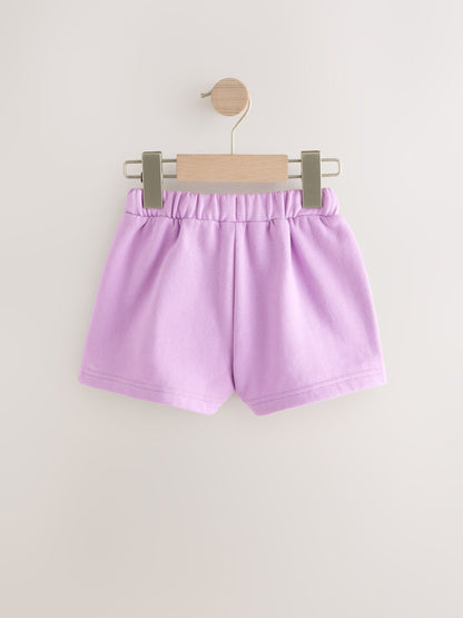 Lilac Purple Plain Sweat Shorts (3mths-7yrs) image 5