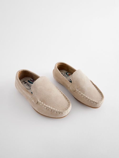 Natural Stone Wide Fit (G) Suede Slip-Ons Loafer Shoes image 1