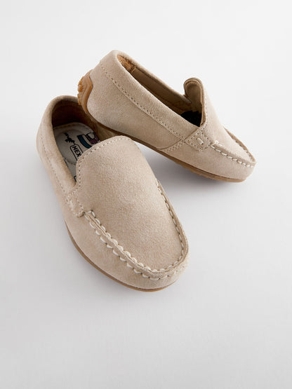 Natural Stone Wide Fit (G) Suede Slip-Ons Loafer Shoes image 3