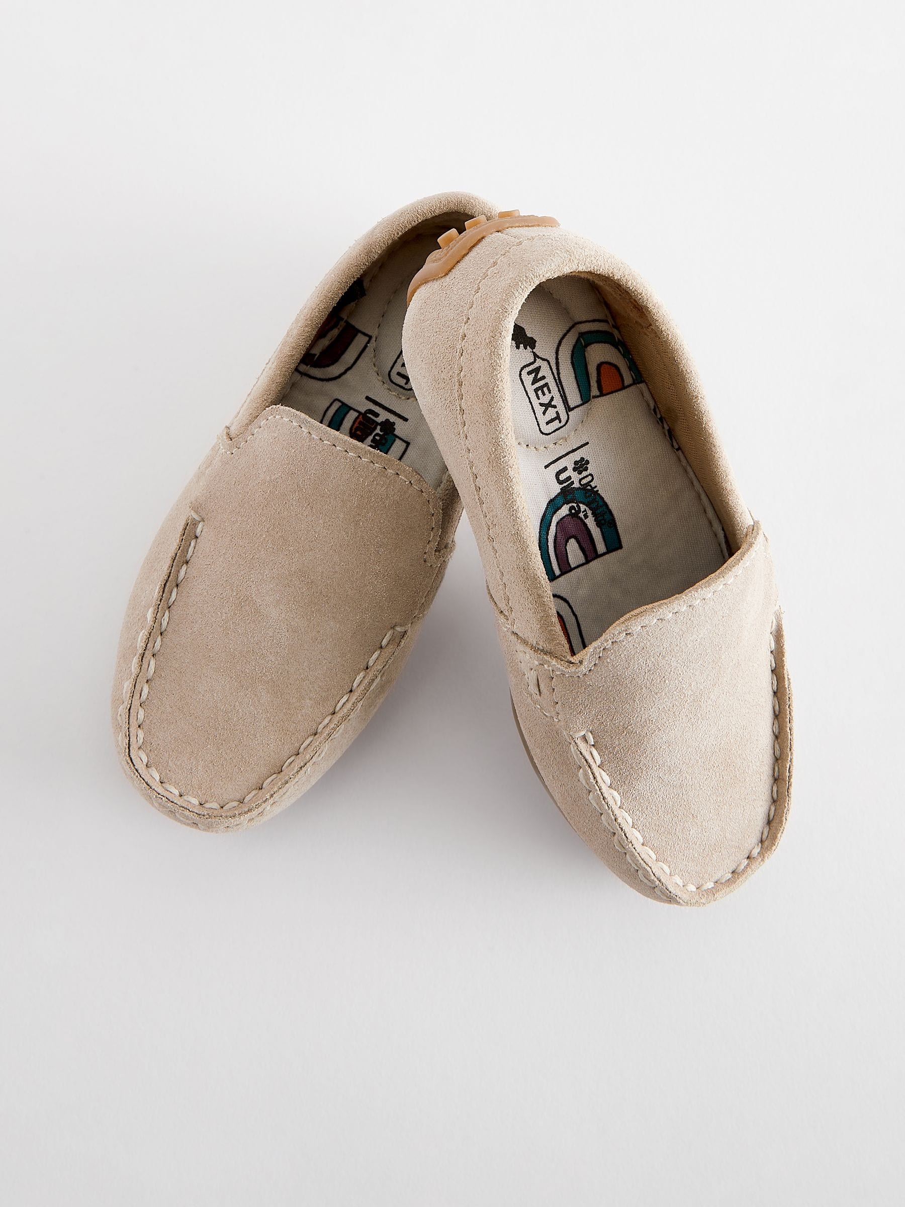 Natural Stone Wide Fit (G) Suede Slip-Ons Loafer Shoes image 4