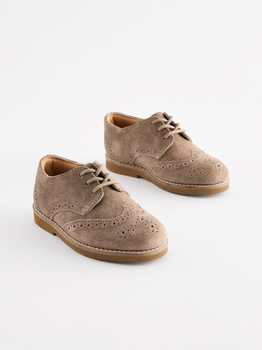 Neutral Wide Fit (G) Smart Leather Brogue Shoes image 1