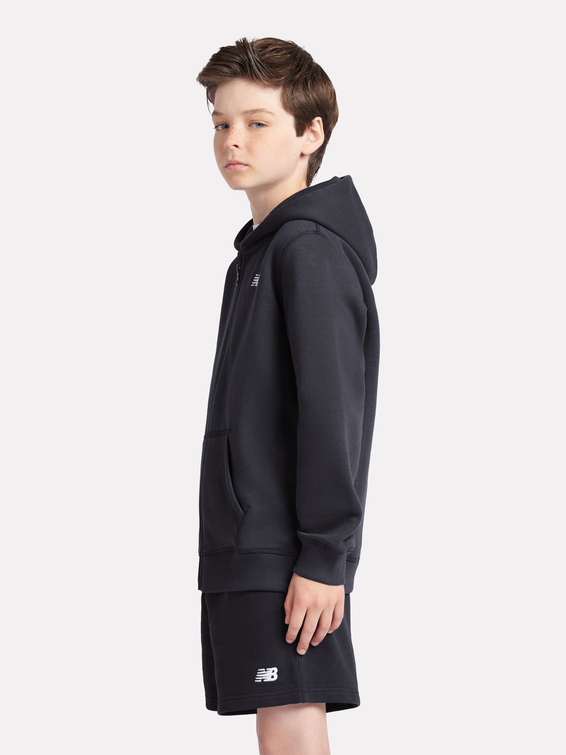 Dsiney Kidz - New Balance Black Brush Back Small Logo Zip Hoodie image 2