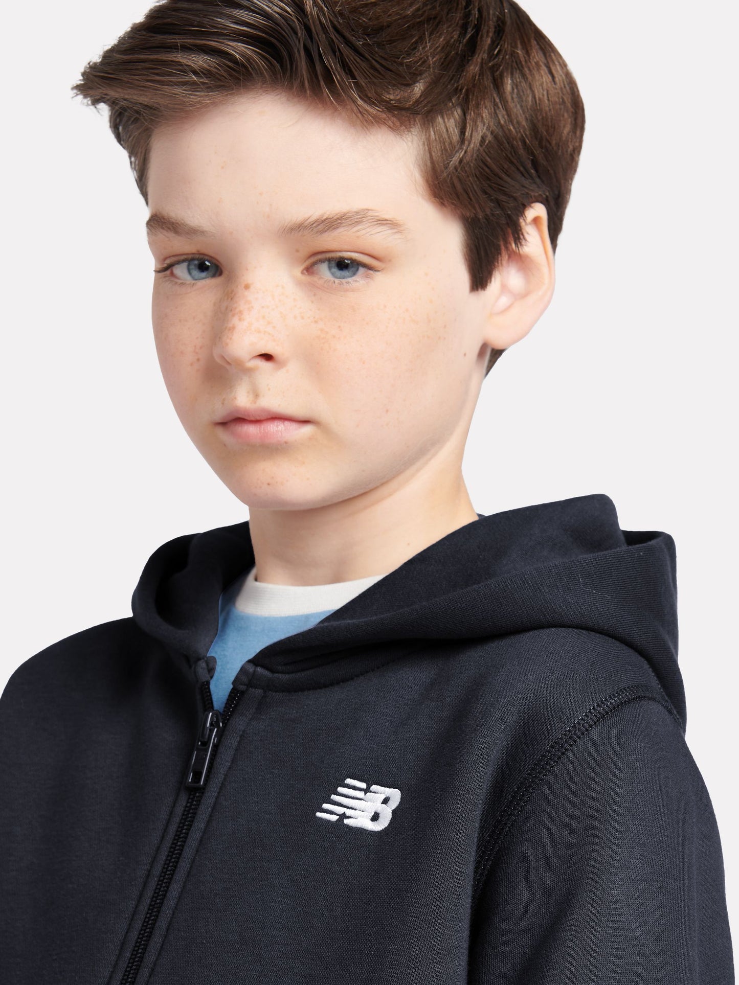 Dsiney Kidz - New Balance Black Brush Back Small Logo Zip Hoodie image 4