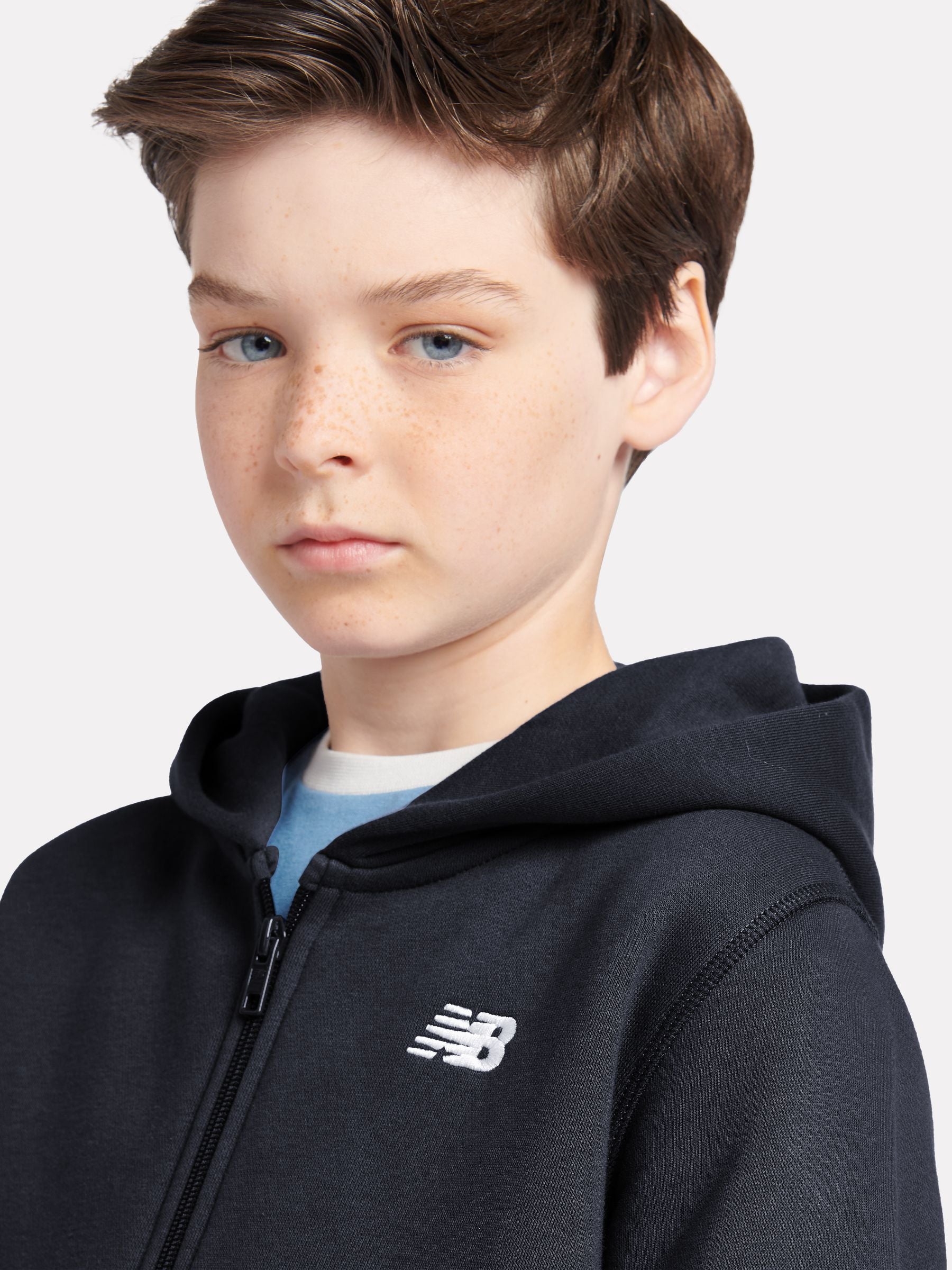 Dsiney Kidz - New Balance Black Brush Back Small Logo Zip Hoodie image 4