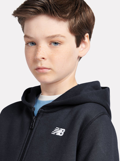 Dsiney Kidz - New Balance Black Brush Back Small Logo Zip Hoodie image 4