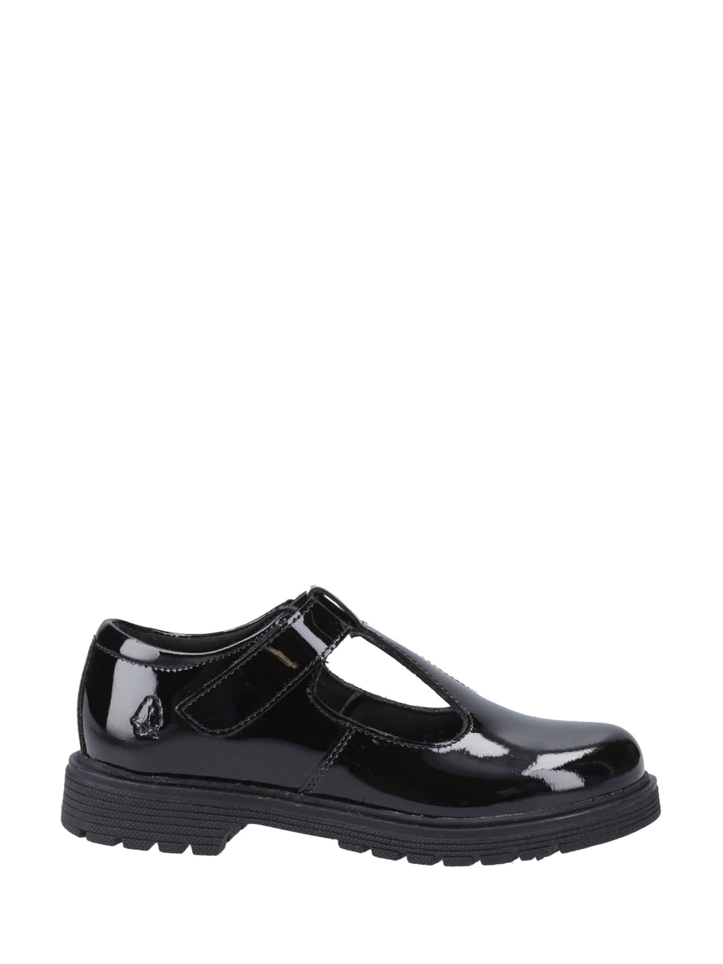 Hush Puppies Black Gracie Junior Patent School Shoes image 1