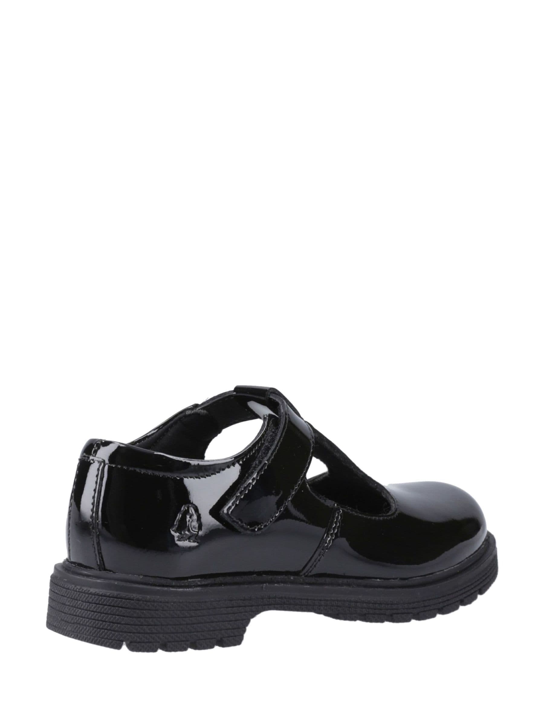 Hush Puppies Black Gracie Junior Patent School Shoes image 2