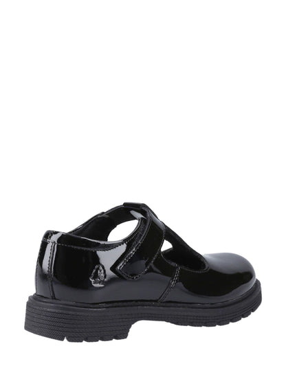 Hush Puppies Black Gracie Junior Patent School Shoes image 2