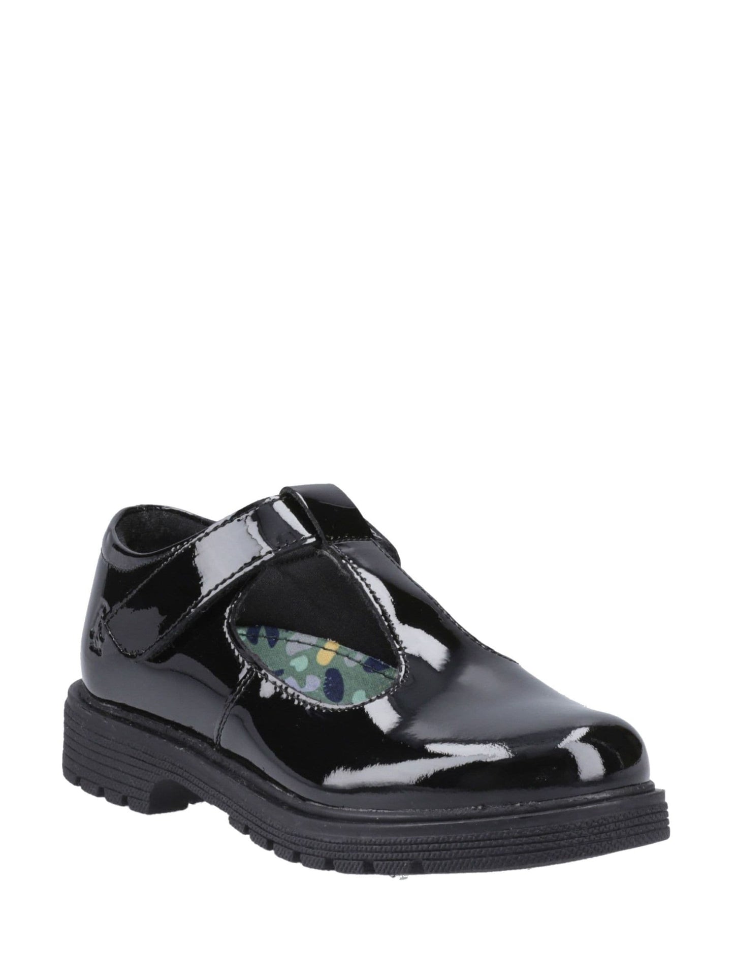 Hush Puppies Black Gracie Junior Patent School Shoes image 3