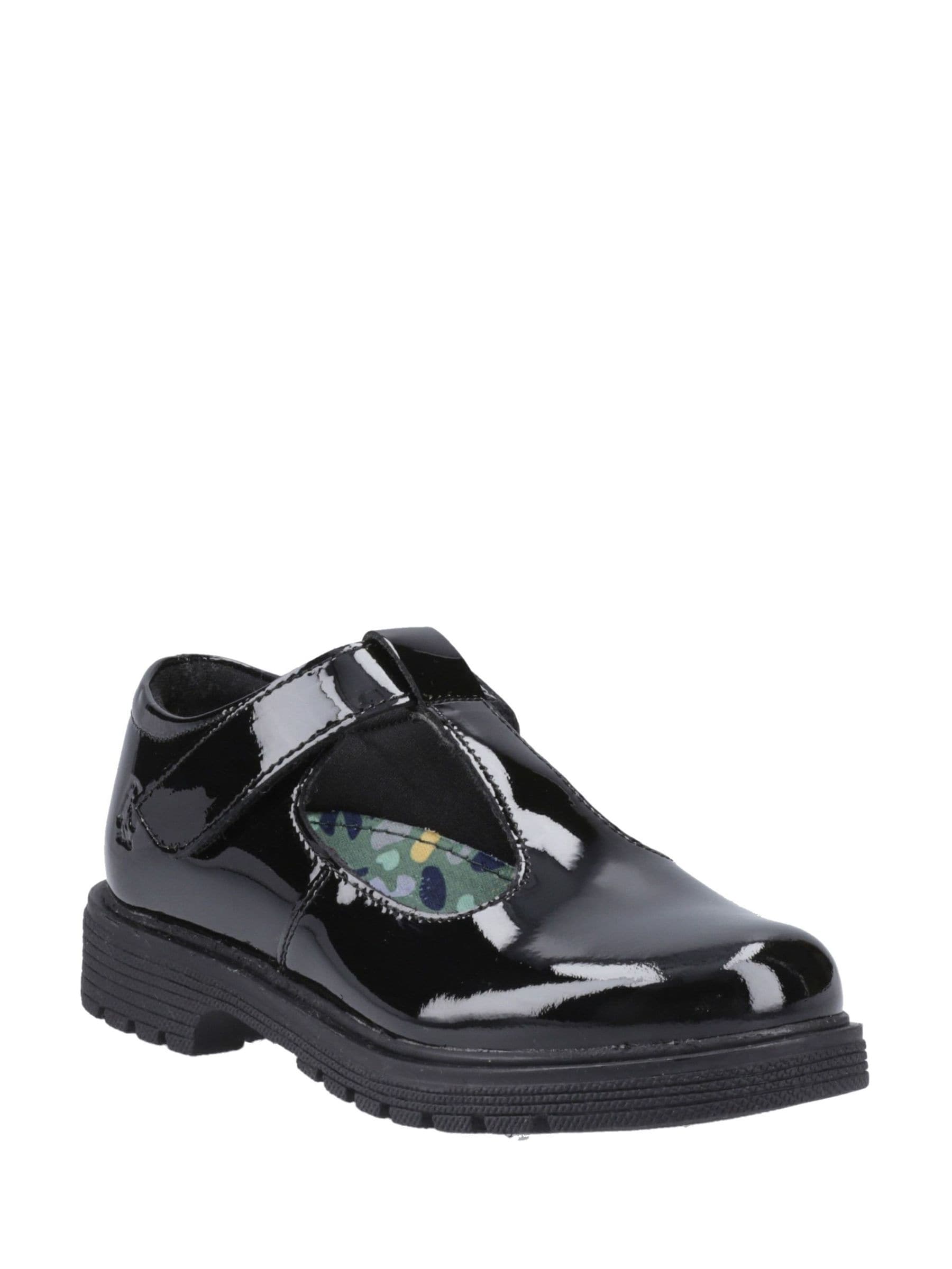Hush Puppies Black Gracie Junior Patent School Shoes image 3